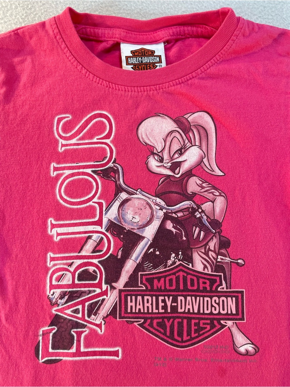 Harley Davidson Girls Looney Tunes 2012 North Dakota T Shirt Size Medium